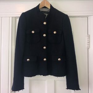 Navy Chenille Blazer
